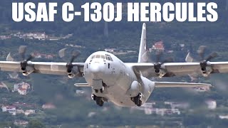 USAF C130J HERCULES CLOSEUP TAKEOFF [upl. by Nehtanhoj]