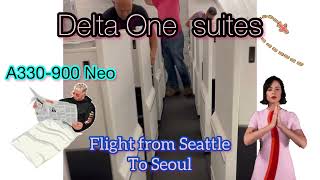 DELTA ONE BUSINESS CLASS Flight from Seattle to Seoul  A330900 Neo  Generationlux [upl. by Iaoh]