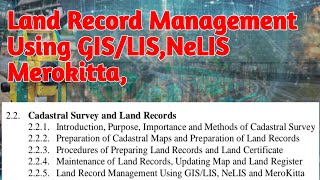 Land Record Management using GISLISNeLISMerokittacadastral survey Nepal [upl. by Ettie]