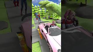 🎀 Cars Going Over Log Trap Bridge Giants Hand Hulk gta shorts [upl. by Beacham314]