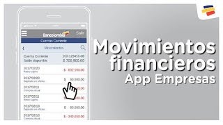 ¿Cómo Puedo Consultar mis Movimientos Financieros Desde Bancolombia App Empresas  Bancolombia [upl. by Nottnerb627]