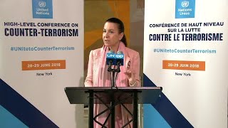 CounterTerrorism Executive Directorate CTED on HighLevel Conference  Stakeout 28 June 2018 [upl. by Eggleston]