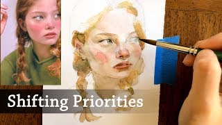 UPDATE  CHANGES Watercolour portrait speed paint✨ [upl. by Floss]