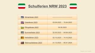 Schulferien NRW 2023 [upl. by Sel]