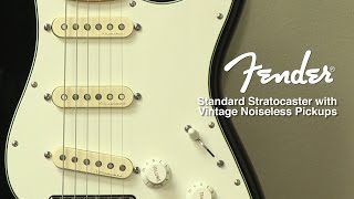 Fender Standard Stratocaster with Vintage Noiseless Pickup Mod Review by Sweetwater [upl. by Verras]