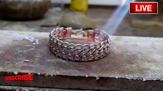 How to design a beautiful silver bracelet 🔥🔨 silver gold viral jewellry video jewelry [upl. by Iclehc]