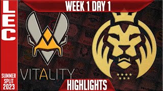 VIT vs MAD Highlights  LEC Summer 2023 W1D1  Team Vitality vs MAD Lions [upl. by Mail]