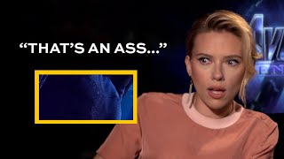 Scarlett Johansson Chris Evans amp the AVENGERS ID their body parts [upl. by Ahsekahs449]