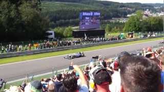 Formula 1 Belgium Grand Prix 2012  Start from Kemmel Straight [upl. by Llevart]