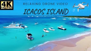 Flying over Icacos Island in Puerto Rico drone 4K video  2021 [upl. by Lehcim]