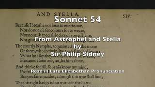 Sonnet 54 from Astrophel amp Stella by Sir Philip Sidney read in Late Elizabethan Pronunciation [upl. by Assirrak966]