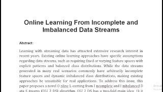 Online Learning From Incomplete and Imbalanced Data Streams [upl. by Innig]