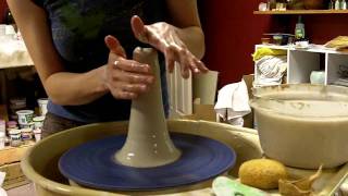 Pottery  How to Center Clay on the Wheel [upl. by Kurman701]