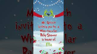 Grinchmas Holiday Themed Baby Shower Video invite with RSVP Tracking [upl. by Ahsinehs]