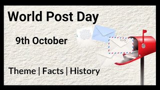 World Post Day 2024  9th October  Short Essay on World Post Day [upl. by Tarrance]