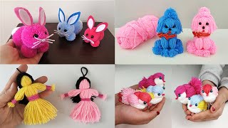 4 CUTE IDEAS  Amazing yarn craft ideas  Woolen crafts [upl. by Dalton]