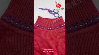 Turtleneck sweater turned into a low neck eye hand sewing needle Part 25 [upl. by Eecal179]