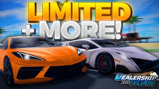 NEW LIMITED amp MORE In Dealership Tycoon UPDATE Roblox [upl. by Chirlin]