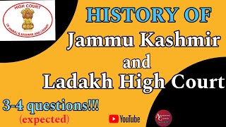 HISTORY OF JAMMU KASHMIR AND LADAKH HIGH COURT JUNIOR ASSISTANT JAMMU KASHMIR AND LADAKH HIGH COURT [upl. by Gurango]