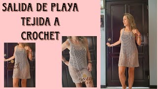 Salida de playa Tejida a Crochet tutorial modificado fácil de tejer 67salidadeplaya bata 🤎 [upl. by Imarej]