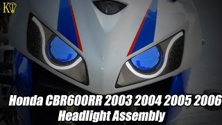 KT Custom Demon Eye Headlight Assembly Fit for Honda CBR600RR 20032006 V2 [upl. by Apicella]