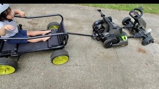 Segway Ninebot GoKart Pro Unlocking the Sport mode or Fast mode amp Towing Trailer kids Wagon Ride [upl. by Rigby]