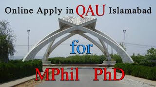 How to apply for Mphil and PhD in QAU Applying Process Quaid I azam university Online Application [upl. by Harriman445]