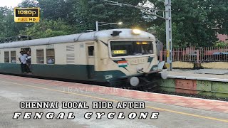 CHENNAI LOCAL RIDE AFTER FENGEL CYCLONE DISASTER  CANCELLED REROUTED TRAINS AT STATIONS [upl. by Sager970]