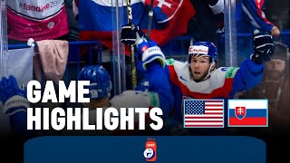 USA Vs Slovakia Highlights 2024 IIHF Mens Ice Hockey World Championship [upl. by Nylrats127]