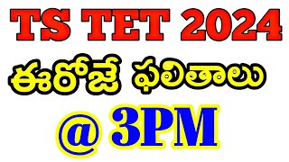 TS TET RESULTS 2024  TET RESULTS RELEASED UPDATE [upl. by Tadich35]