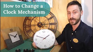 How to Change a Clock Mechanism  DIY Clock Movement Guide  Clock Shop [upl. by Netta]