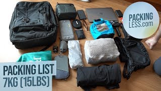 August 2019 Travelling Light 7kg15lbs 30L Backpack Tour Packing List with Laptop Camera and GoPro [upl. by Pliner]