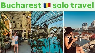 Bucharest Romania solo travel vlog the most beautiful spa in the world Therme Bucharest pool amp spa [upl. by Annaer]