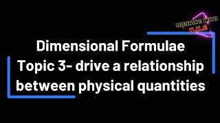 Dimensional formula trick How to make Dimensional formula Dimensional for Formula [upl. by Dusen]