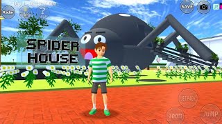 Yuta sees a big spider house in Sakura School Simulator [upl. by Ecirbaf]