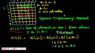 Programming Interview Maximum SubMatrix Sum Dynamic Programming [upl. by Kcirednek]