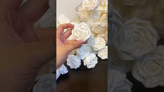 Handmade paper towel rose folding flower stepped ❤️ shorts handmade whiterose redrose flowers [upl. by Cyndie412]