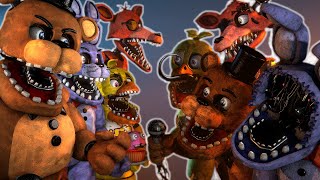 SFM FNaF Withereds vs UnWithereds full fight [upl. by Kamila]