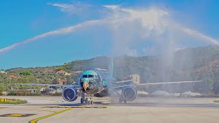 World Tour Stop Embraer E195E2 Demonstrator at Skiathos [upl. by Trace]