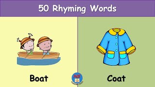 Rhyming words Rhyming Words For Kids Learn 50 Interesting Rhyming Words Phonics Rhyming Words [upl. by Yelekreb563]