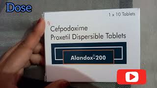 Cefpodoxime proxetil Dispersible TabletsAlandox200Highly Bacterial Infection Medicine in hindi [upl. by Hill]