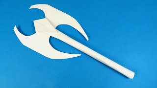 How to make a battle ax Labrys Paper weapons [upl. by Orms]