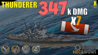 Battleship Thunderer 7 Kills amp 347k Damage  World of Warships Gameplay [upl. by Yrogreg113]