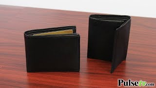 Mens Black Leather Bifold and Trifold Wallets [upl. by Aicetal]