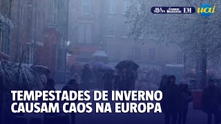 Tempestades causam estragos na Irlanda França e Reino Unido [upl. by Strephon459]