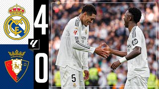 HIGHLIGHTS  Real Madrid 40 Osasuna  LaLiga 202425 [upl. by Eads342]