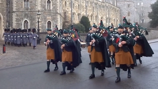 Changing the Guard at Windsor Castle  Friday the 10th of February 2017 [upl. by Niamrahc257]