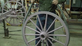 How Do Rubber Tires go on Carriage amp Wagon Wheels  Wheelwright Trade [upl. by Pacifica]