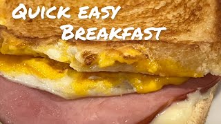 Quick easy ham egg cheese breakfast sandwich [upl. by Shulock]