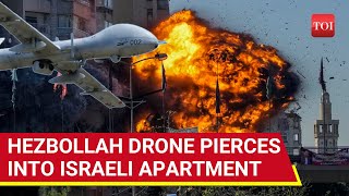 Hezbollah Drone Crashes Into Israeli Apartment Revenge Strikes After Beirut Bombing [upl. by Annayoj]